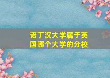 诺丁汉大学属于英国哪个大学的分校