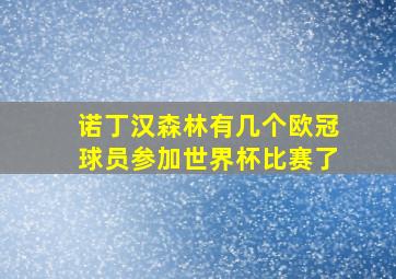 诺丁汉森林有几个欧冠球员参加世界杯比赛了