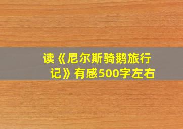 读《尼尔斯骑鹅旅行记》有感500字左右