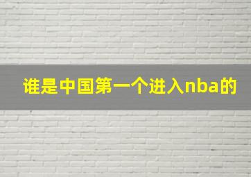 谁是中国第一个进入nba的