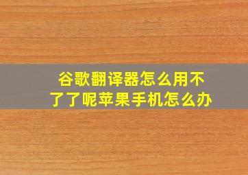 谷歌翻译器怎么用不了了呢苹果手机怎么办