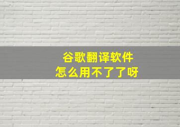 谷歌翻译软件怎么用不了了呀