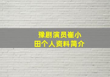 豫剧演员崔小田个人资料简介