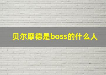 贝尔摩德是boss的什么人