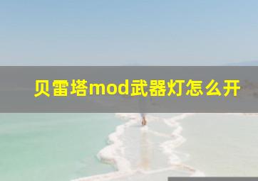 贝雷塔mod武器灯怎么开