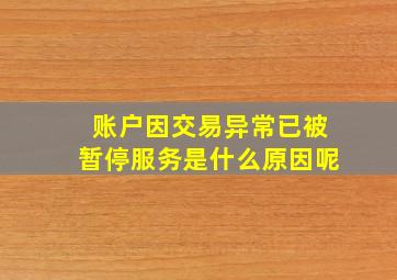 账户因交易异常已被暂停服务是什么原因呢