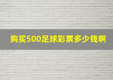 购买500足球彩票多少钱啊