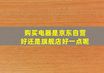 购买电器是京东自营好还是旗舰店好一点呢