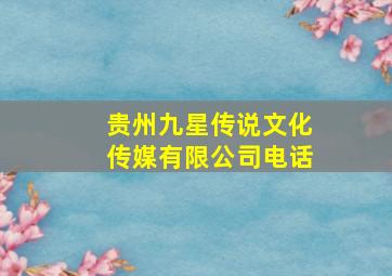 贵州九星传说文化传媒有限公司电话