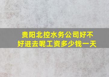 贵阳北控水务公司好不好进去呢工资多少钱一天