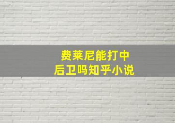 费莱尼能打中后卫吗知乎小说