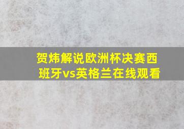 贺炜解说欧洲杯决赛西班牙vs英格兰在线观看