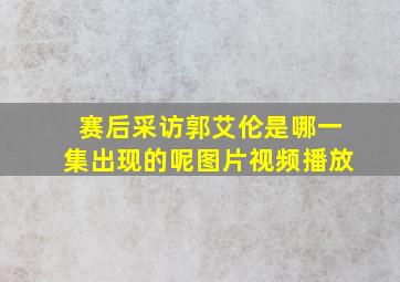 赛后采访郭艾伦是哪一集出现的呢图片视频播放