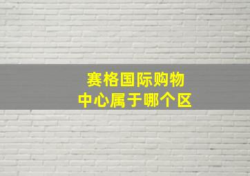 赛格国际购物中心属于哪个区