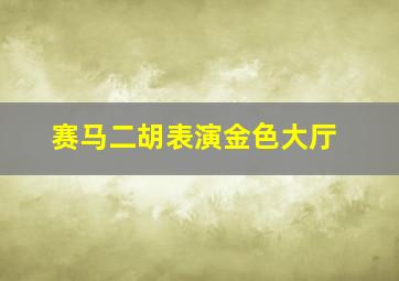 赛马二胡表演金色大厅