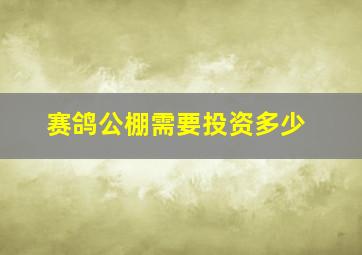 赛鸽公棚需要投资多少