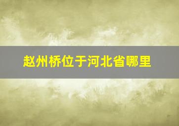 赵州桥位于河北省哪里