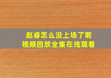 赵睿怎么没上场了呢视频回放全集在线观看