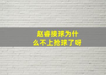 赵睿接球为什么不上抢球了呀