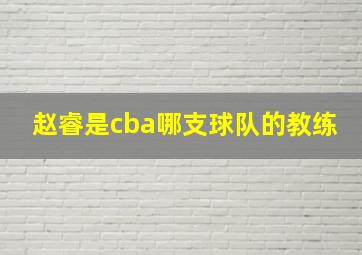 赵睿是cba哪支球队的教练