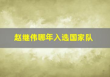 赵继伟哪年入选国家队