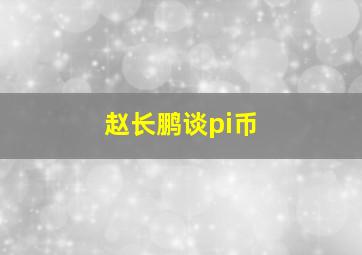 赵长鹏谈pi币