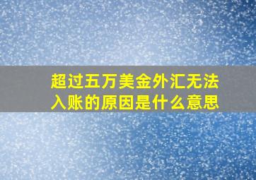 超过五万美金外汇无法入账的原因是什么意思