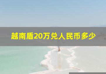 越南盾20万兑人民币多少