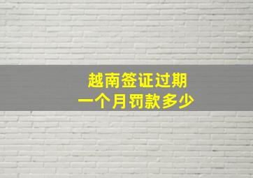 越南签证过期一个月罚款多少