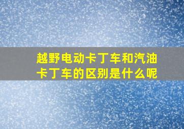 越野电动卡丁车和汽油卡丁车的区别是什么呢