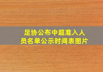 足协公布中超准入人员名单公示时间表图片