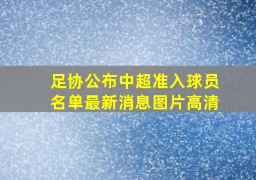 足协公布中超准入球员名单最新消息图片高清