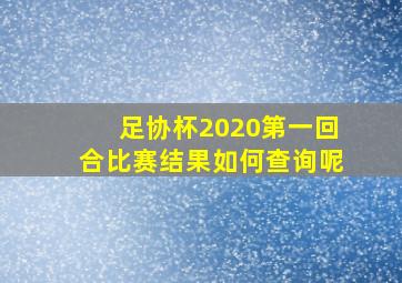 足协杯2020第一回合比赛结果如何查询呢