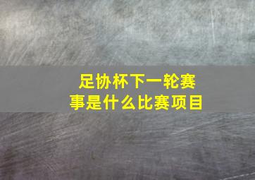 足协杯下一轮赛事是什么比赛项目