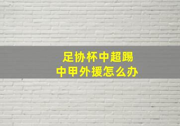 足协杯中超踢中甲外援怎么办