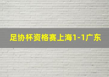 足协杯资格赛上海1-1广东