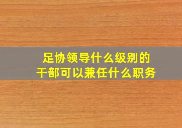 足协领导什么级别的干部可以兼任什么职务