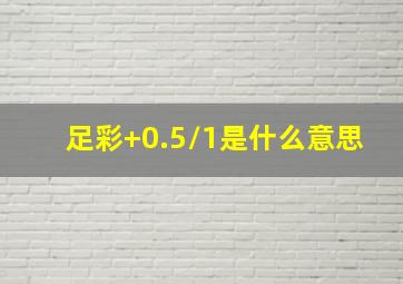 足彩+0.5/1是什么意思