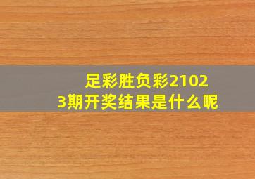 足彩胜负彩21023期开奖结果是什么呢