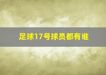 足球17号球员都有谁