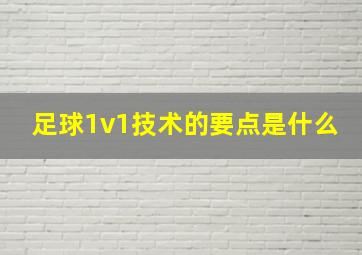 足球1v1技术的要点是什么