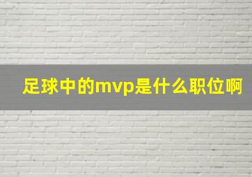 足球中的mvp是什么职位啊