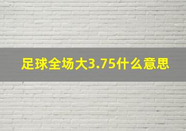 足球全场大3.75什么意思