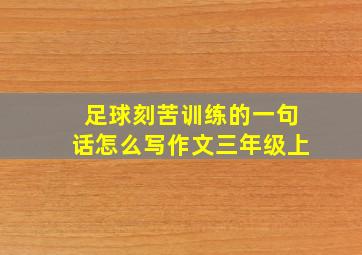 足球刻苦训练的一句话怎么写作文三年级上