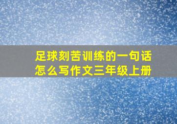 足球刻苦训练的一句话怎么写作文三年级上册