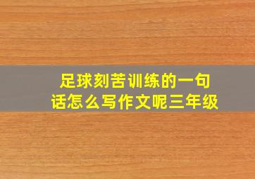 足球刻苦训练的一句话怎么写作文呢三年级