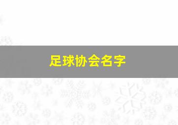 足球协会名字