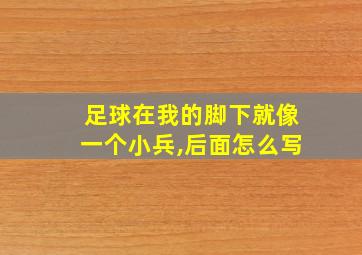 足球在我的脚下就像一个小兵,后面怎么写