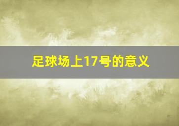 足球场上17号的意义