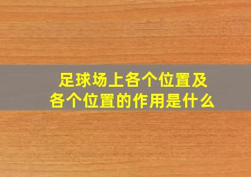 足球场上各个位置及各个位置的作用是什么